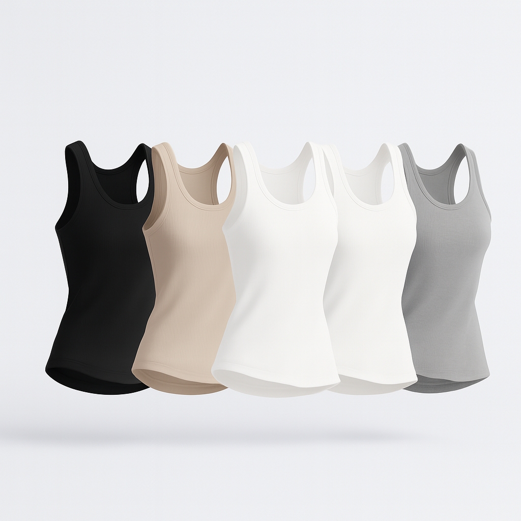Set of 5 - Ribbed Tank Top