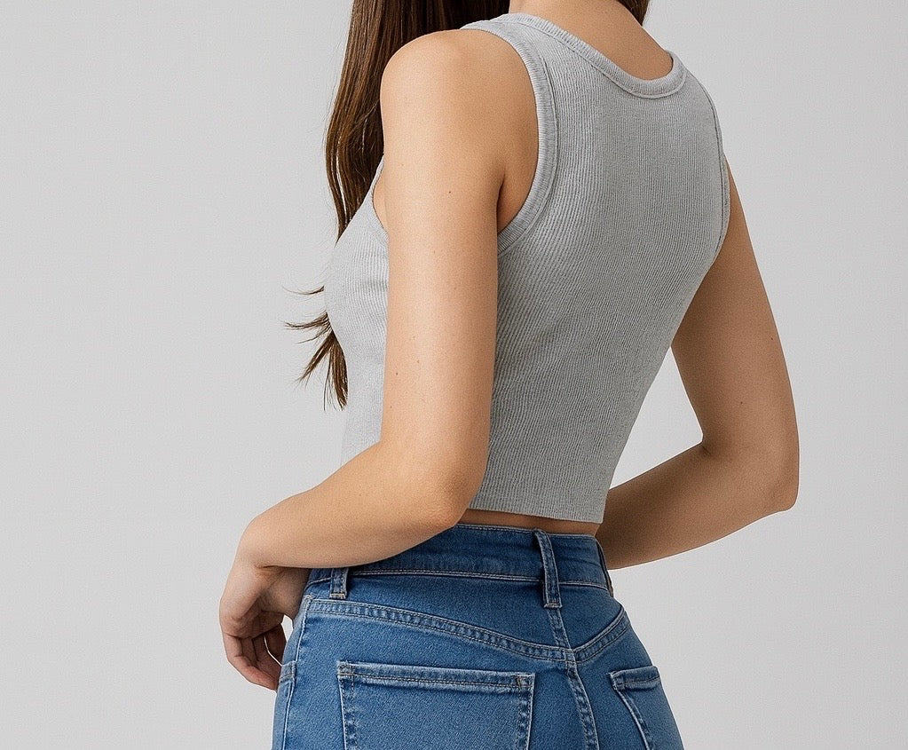 Ribbed Sleeveless Crop Top