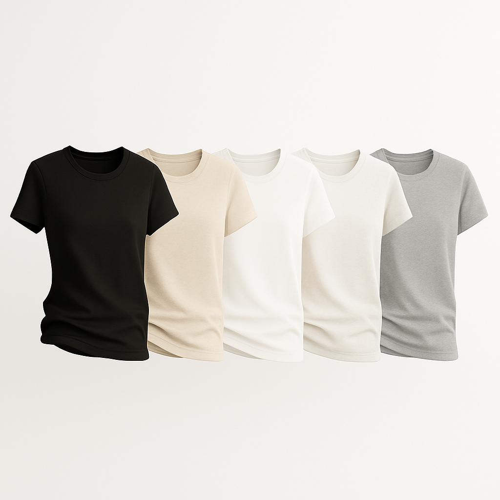 Set of 5 - Basic Cotton T-Shirt