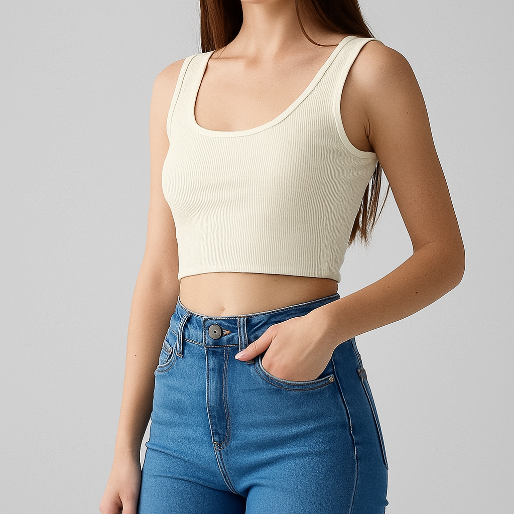 Ribbed Sleeveless Crop Top